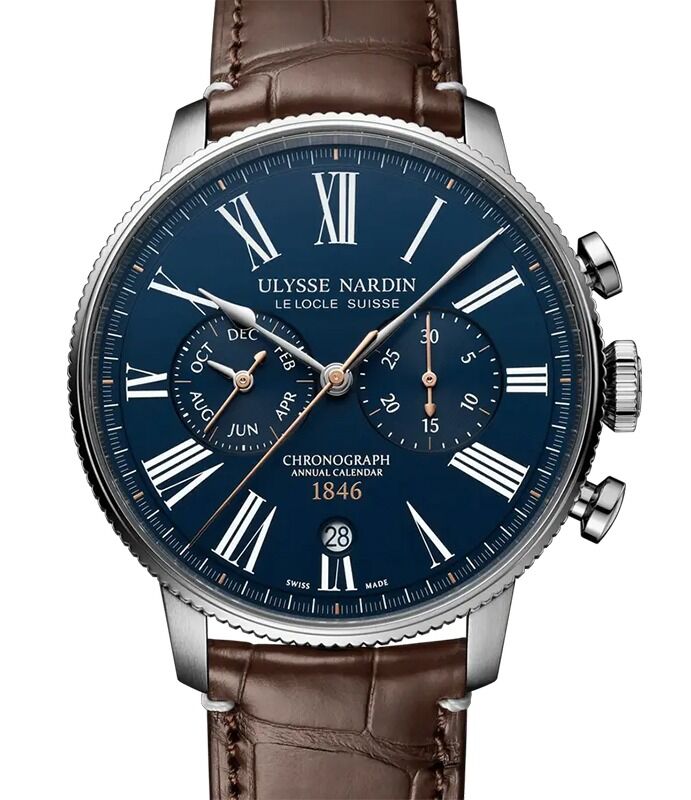Ulysse Nardin Marine Torpilleur Annual Chronograph Steel 44mm Blue Dial 1533-320LE-3A-175/1A