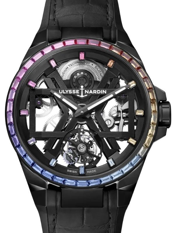 Ulysse Nardin Blast Tourbillon Rainbow Limited Edition Titanium 45mm Skeleton Dial Leather Strap 1723-400B1LE-2B-RAIN/1A