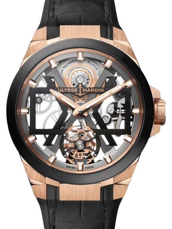 Ulysse Nardin Blast Tourbillon Titanium/Rose Gold 45mm Skeleton Dial Rubber Strap 1725-400/02