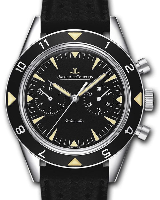 Jaeger-LeCoultre Calibre 751G Deep Sea Vintage Chronograph 207857J Black Index Stainless Steel Leather 40.5mm Automatic
