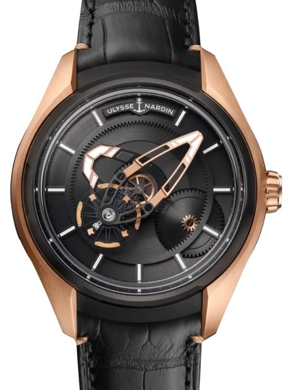 Ulysse Nardin Freak X Rose Gold Titanium 43mm Black Dial Leather Strap 2305-270/02
