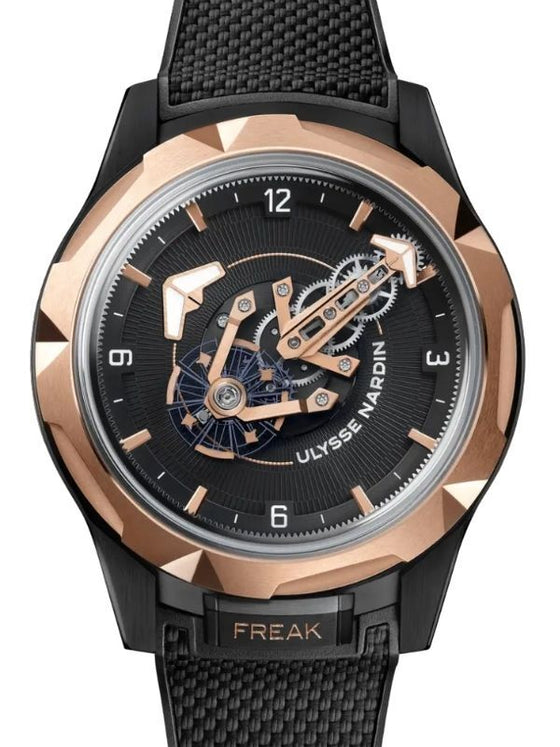 Ulysse Nardin Freak One Titanium/Rose Gold 44mm Black Dial Rubber Strap 2405-500-2A/3D