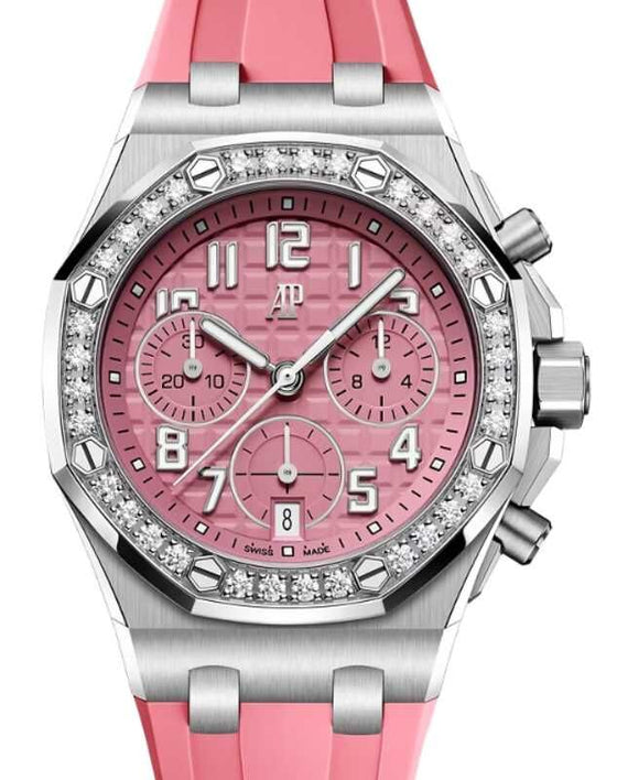 Audemars Piguet Offshore Chronograph 37mm Titanium/Diamonds Pink Dial 26430IS.ZZ.A514CA.01-B