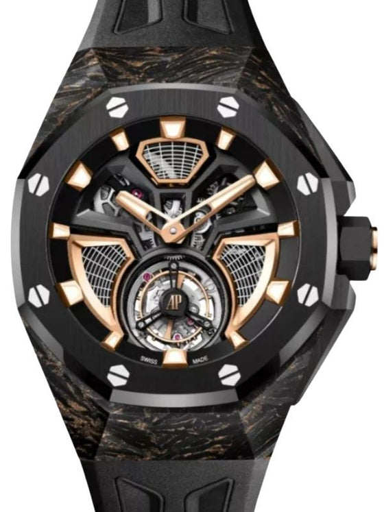 Audemars Piguet Royal Oak Concept Flying Tourbillon CFT Carbon 42mm Skeleton Dial Rubber Strap 26638F.00.D002CA.01
