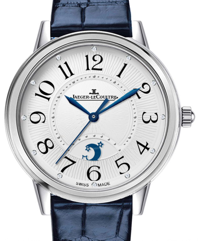 Jaeger-LeCoultre Calibre 898D/1 Rendez-Vous Night & Day Large 3618490 Silver Guilloche Arabic Stainless Steel Leather 38.2mm Automatic