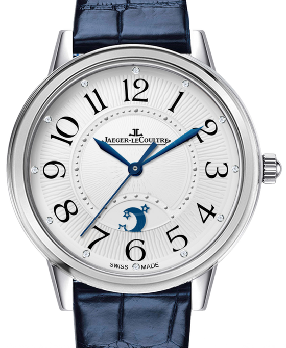 Jaeger-LeCoultre Calibre 898D/1 Rendez-Vous Night & Day Large 3618490 Silver Guilloche Arabic Stainless Steel Leather 38.2mm Automatic