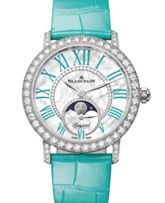 Blancpain Ladybird Colors Phases de Lune White Gold 34.9mm Mother of Pearl Dial 3662A 1954 55B