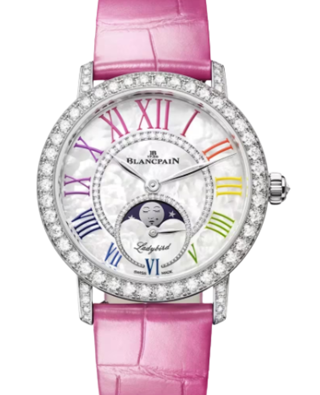 Blancpain Ladybird Colors Phases de Lune White Gold 34.9mm Mother of Pearl Dial 3662B 1954 95B