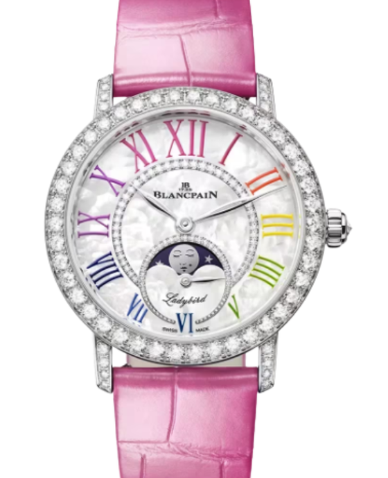 Blancpain Ladybird Colors Phases de Lune White Gold 34.9mm Mother of Pearl Dial 3662B 1954 95B