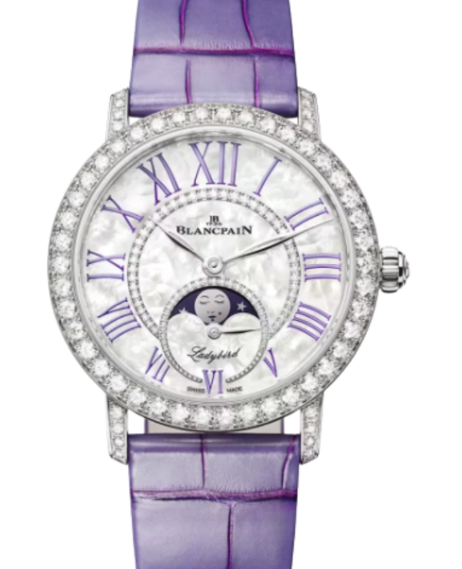 Blancpain Ladybird Colors Phases de Lune White Gold 34.9mm Mother of Pearl Dial 3662D 1954 55B