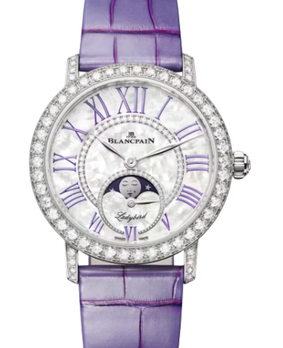 Blancpain Ladybird Colors Phases de Lune White Gold 34.9mm Mother of Pearl Dial 3662D 1954 55B