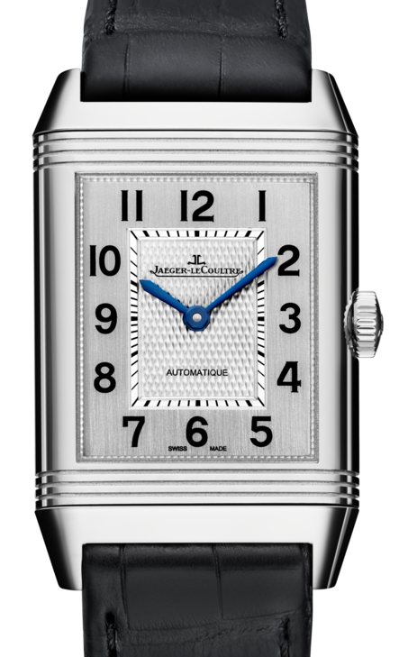 Jaeger-LeCoultre Calibre 965 Reverso Classic Large 3828420 Silver Guilloche Stainless Steel Leather 45.6 x 27.4mm Automatic