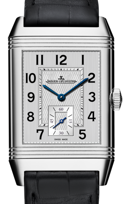 Jaeger-LeCoultre Calibre 822_2 Reverso Classic Large Small Second 3858520 Silver Guilloche Stainless Steel Leather 45.6 x 27.4mm Manual-Winding