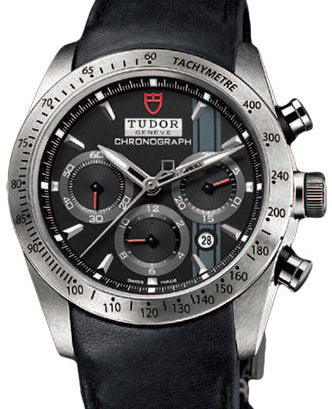 Tudor Fastrider Chronograph 42000 Black Index Stainless Steel & Leather 42mm
