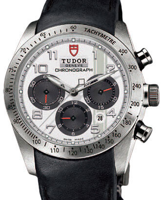 Tudor Fastrider Chronograph 42000 White Arabic Stainless Steel & Leather 42mm