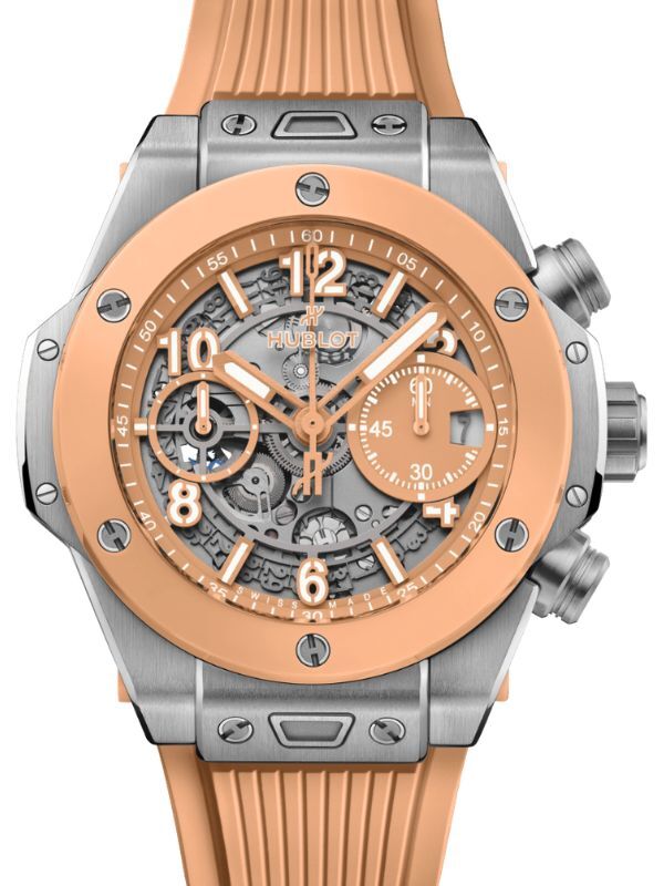 Hublot Big Bang Titanium Peach Ceramic 42mm Peach Skeleton Dial 441.NCU.5920.RX