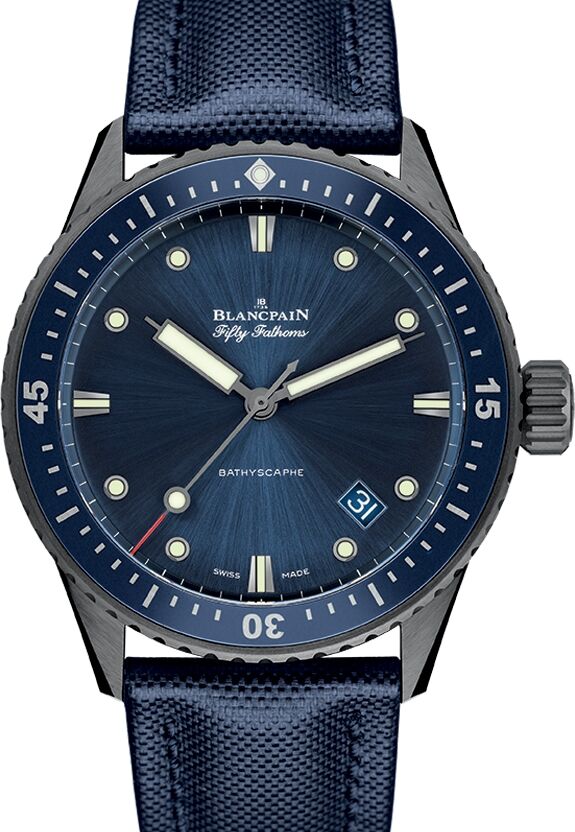 Blancpain Fifty Fathoms Bathyscaphe Ceramic 43.6mm Canvas Strap 5000 0240 O52A