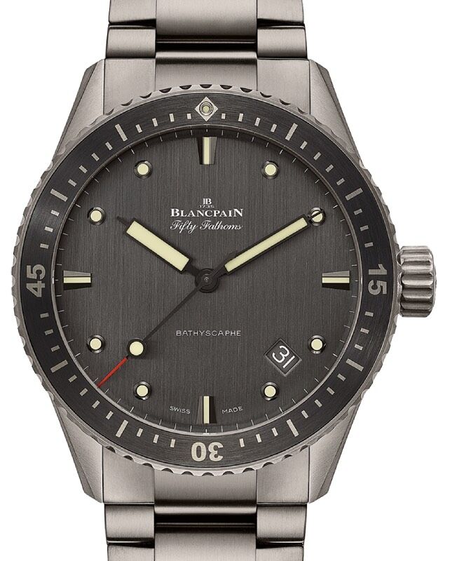 Blancpain Fifty Fathoms Bathyscaphe Titanium 43mm Grey Dial Titanium Breacelet 5000 1210 98S