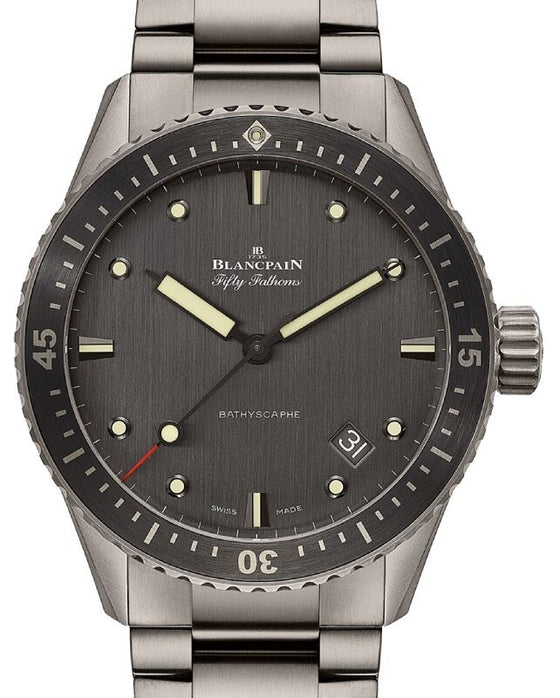 Blancpain Fifty Fathoms Bathyscaphe Titanium 43mm Grey Dial Titanium Breacelet 5000 1210 98S