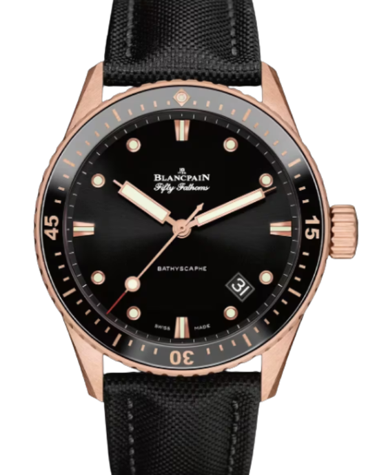 Blancpain Fifty Fathoms Bathyscaphe Sedna Gold 43mm Sunburst Black Dial 5000 36S30 B52B