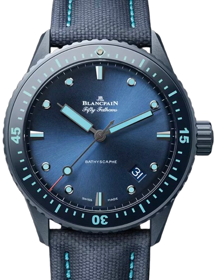 Blancpain Fifty Fathoms Bathyscaphe Ceramic 43.60mm Blue Dial 5000A 0640 O52A