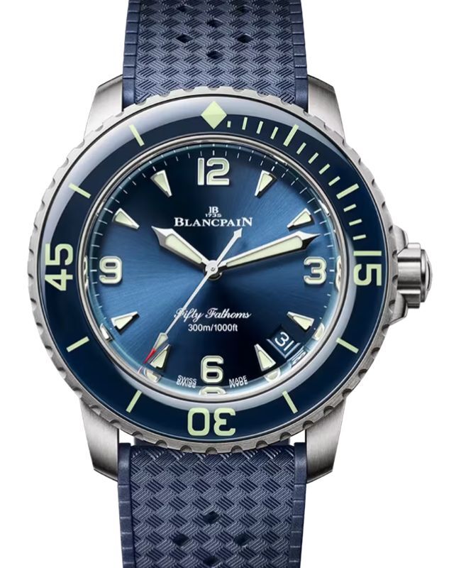 Blancpain Fifty Fathoms Automatique Titanium Sapphire Bezel 42.3mm Blue Dial 5010 12B40 O64B