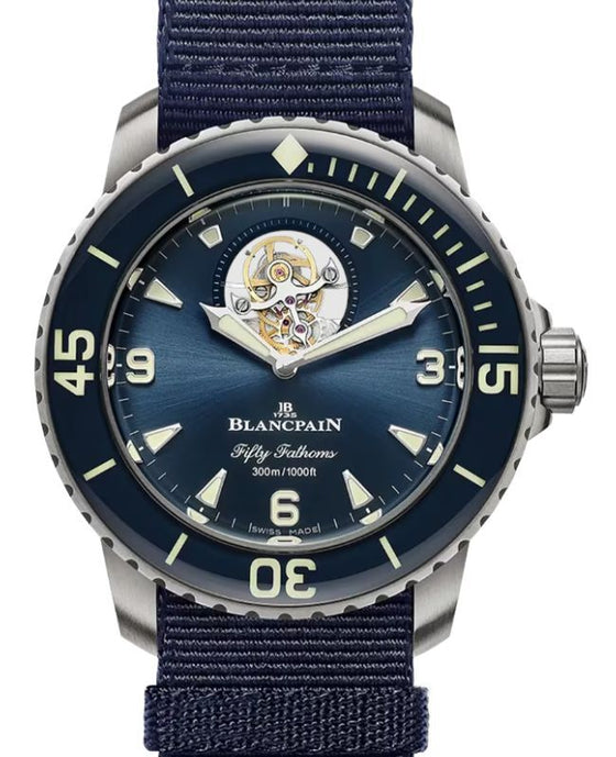 Blancpain Fifty Fathoms Tourbillon 8 Jours Titanium 45mm Blue Dial 5025 12B40 NAOA