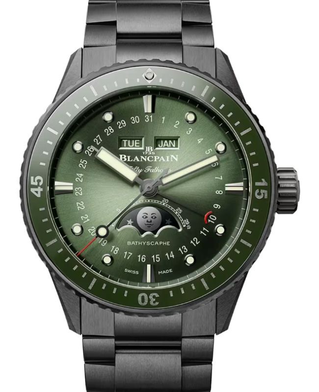 Blancpain Fifty Fathoms Bathyscaphe Quantième Complet Phases de Lune Ceramic 43.6mm Green Dial 5054 0153 01S