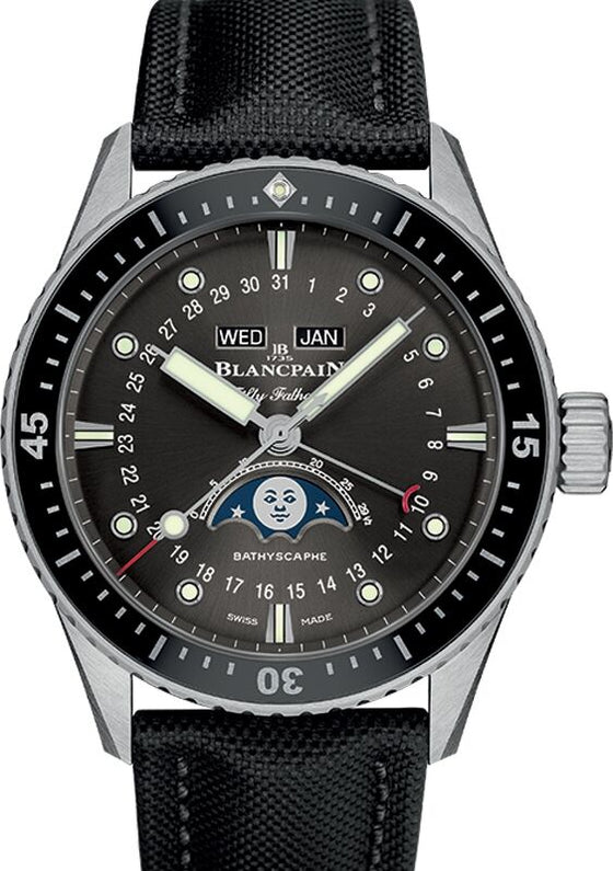 Blancpain Fifty Fathoms Bathyscaphe Quantième Complet Phases de Lune Steel Grey Meteor Dial 5054 1110 B52A