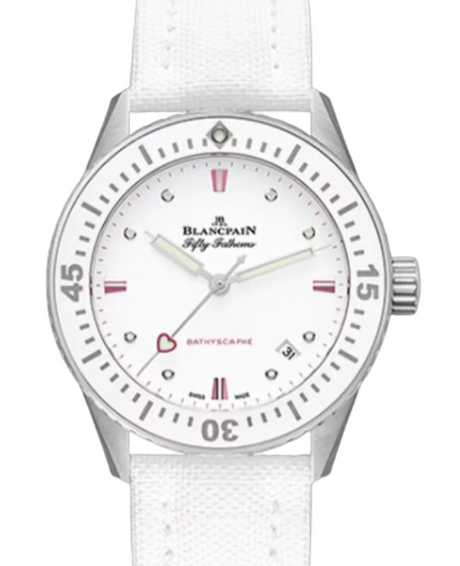 Blancpain Fifty Fathoms Bathyscaphe Saint Valentin 2023 Steel 38 mm White Dial 5100A 1127 W52A