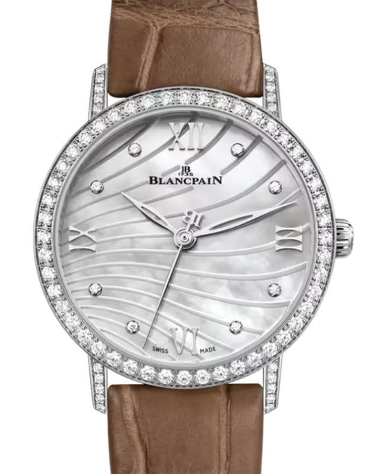 Blancpain Villeret Ultraplate Steel Set with Diamond Bezel 29.20mm Mother-of-pearl Dial 6104 4654 55A