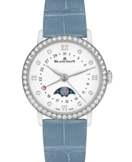 Blancpain Villeret Quantième Phases de Lune Steel 29.2mm White Dial 6106 4628 95A