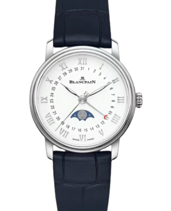 Blancpain Villeret Quantième Phases de Lune Steel 33.2mm White Dial 6126 1127 55B