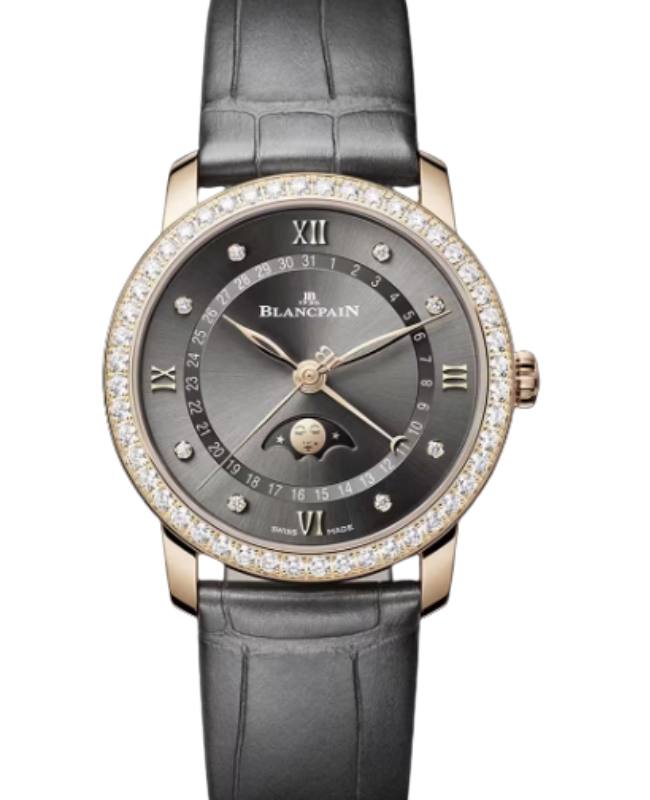 Blancpain Villeret Quantième Phases de Lune Red Gold 33.2mm Sunburst Grey Dial 6126 2910 55B