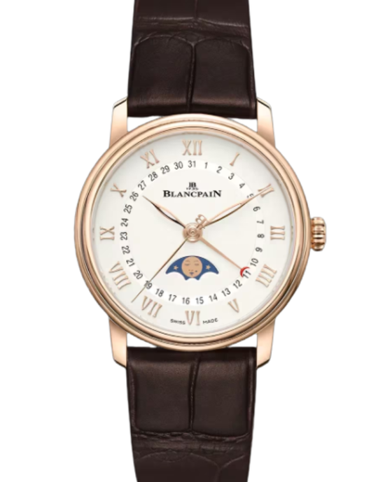 Blancpain Villeret Quantième Phases de Lune Red Gold 33.2mm Opaline Dial 6126 3642 55B