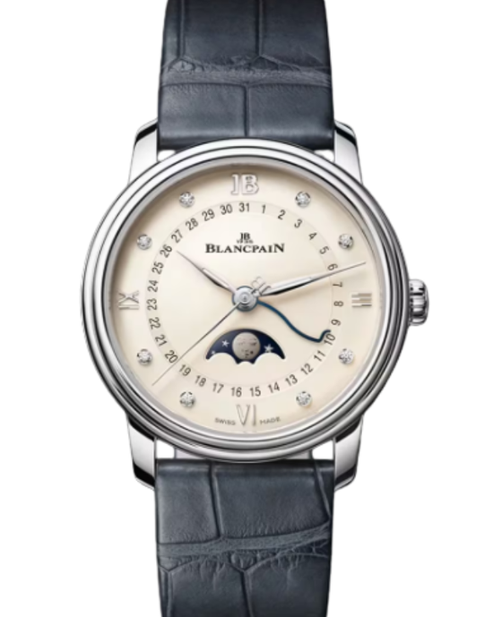 Blancpain Villeret Quantième Phases de Lune Steel 33.2mm Opaline Dial 6126N 1187 55B