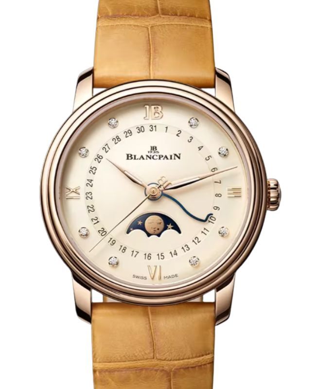 Blancpain Villeret Quantième Phases de Lune Red Gold 33.2mm Opaline Diamonds Dial 6126N 3687 55B