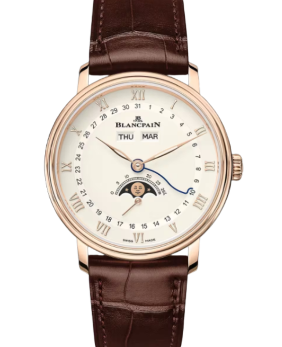 Blancpain Villeret Quantième Complet Red Gold 38mm Opaline Dial 6264 3642 55B
