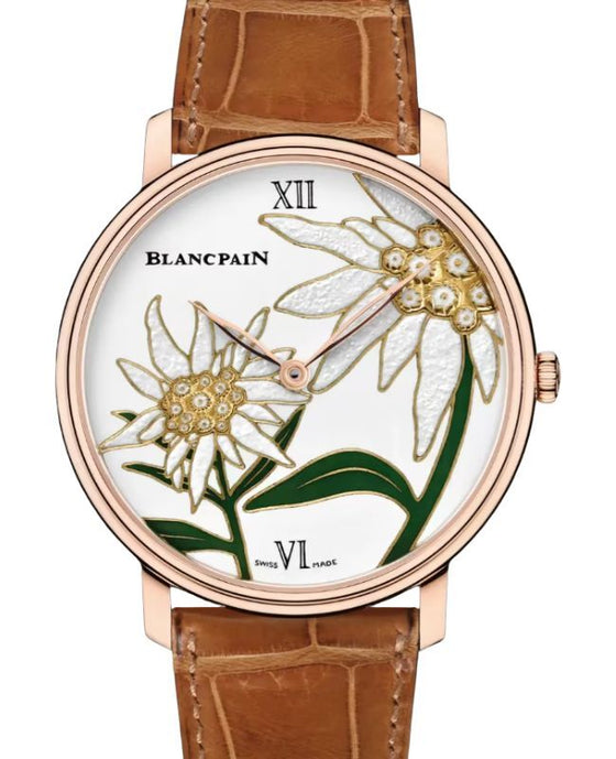 Blancpain Métiers D'Art Grande Décoration Red Gold 45mm White Dial Leather Strap 6615 3633 55B