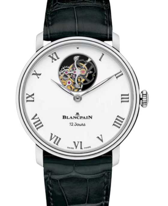 Blancpain Villeret Tourbillon Volant Une Minute 12 Jours Platinum 42mm White Dial 66240 3431 55B
