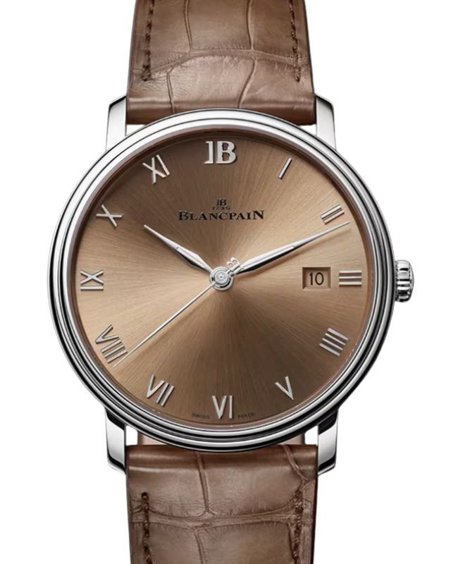 Blancpain Villeret Extraplate Steel 40mm Brown Gold Dial 6651N 1146 55B