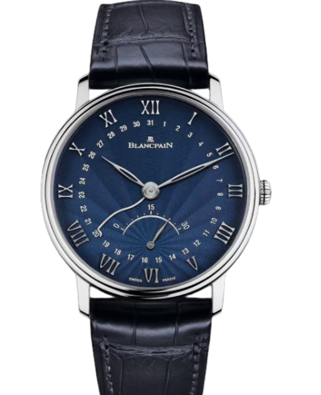Blancpain Villeret Ultraplate White Gold 40mm Blue Dial 6653Q 1529 55B