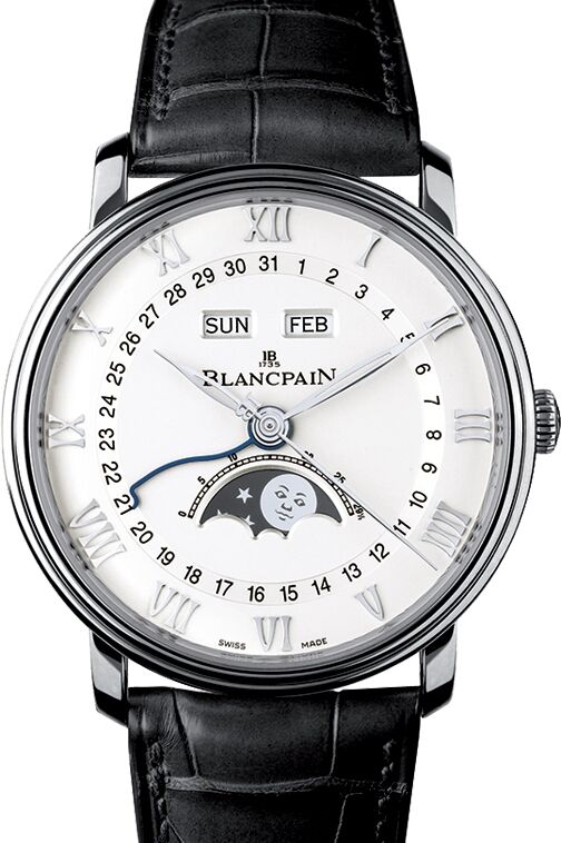 Blancpain Villeret Quantieme Complet Steel White Dial 6654 1127 55B