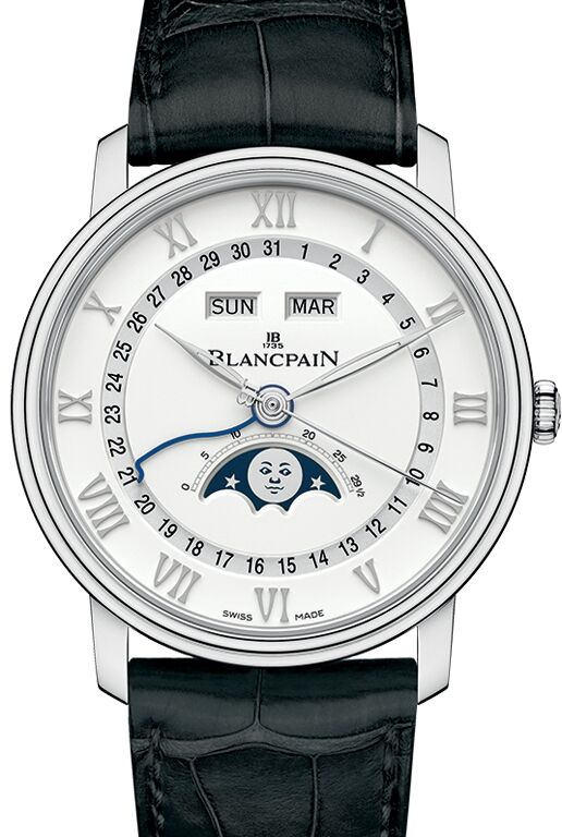 Blancpain Villeret Quantième Complet Steel 40mm White Dial 6654A 1127 55B