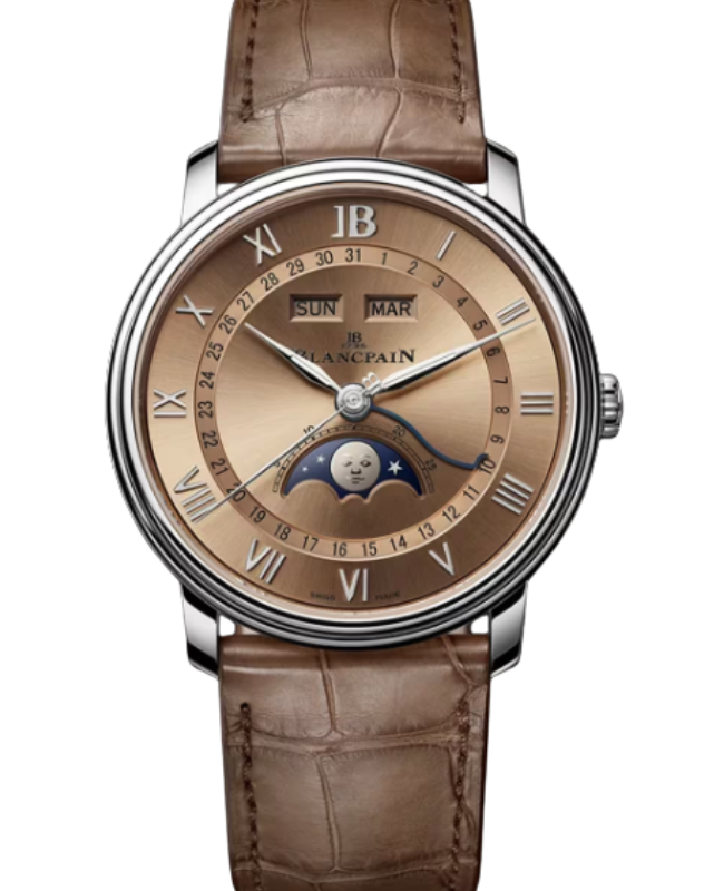 Blancpain Villeret Quantième Complet Steel 40.2mm Brown Gold Dial 6654N 1146 55B