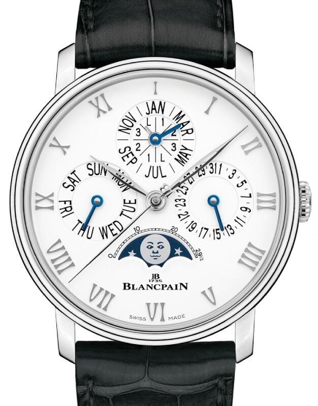 Blancpain Villeret Quanti?me Perpetuel Phases De Lune Steel 40.3mm White Dial 6656 1127 55B