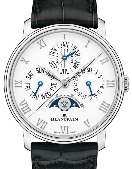 Blancpain Villeret Quantième Perpetuel Phases De Lune Steel 40.3mm White Dial 6656 1127 55B