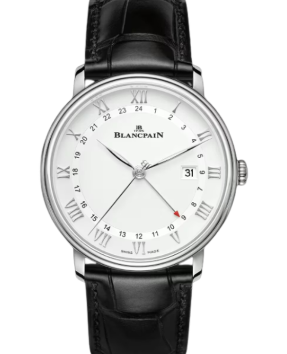 Blancpain Villeret GMT Date Steel 40.5mm White Dial 6662 1127 55B