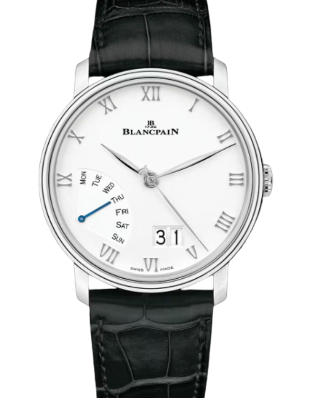Blancpain Villeret Grande Date Jour Rétrograde Steel 40.5mm White Dial 6668 1127 55B