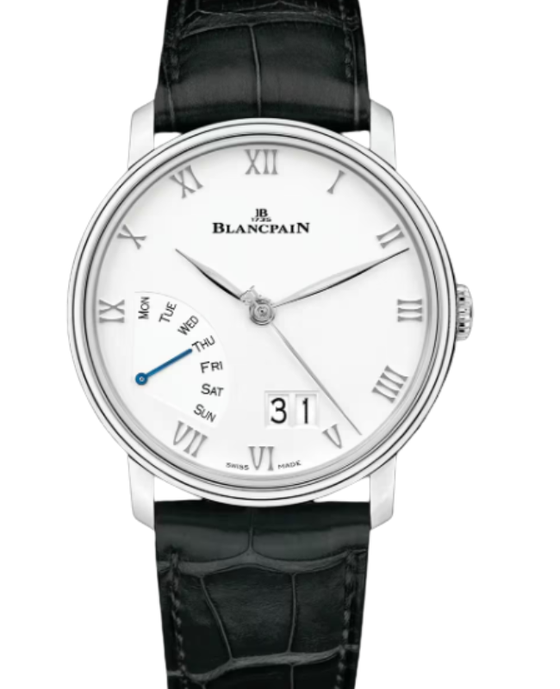 Blancpain Villeret Grande Date Jour Rétrograde Steel 40.5mm White Dial 6668 1127 55B